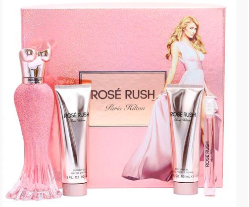 Estuche Paris Hilton Rose Rush Mujer 4pzs 100ml EDP+10ml+Gel De Baño+Crema